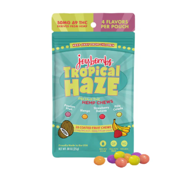 Joy Bombs Tropical Haze - 2.5mg THC Hemp Chews (100mg)
