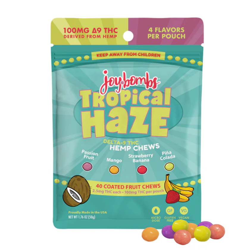 Joy Bombs Tropical Haze - 2.5mg THC Hemp Chews (100mg)