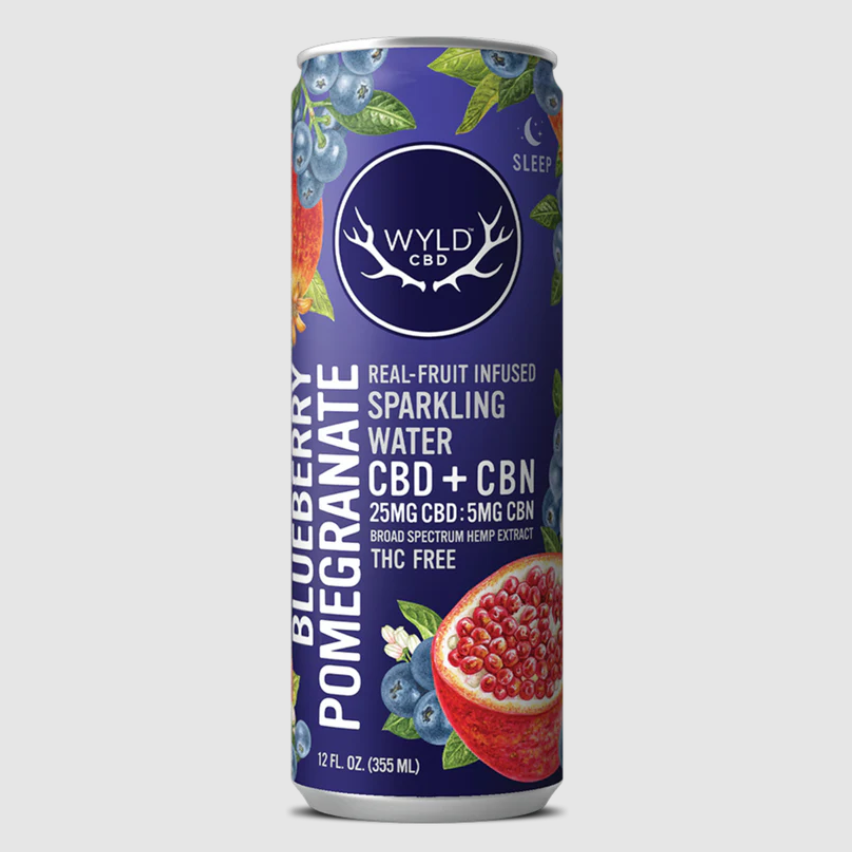 Wyld Blueberry Pomegranate CBD:CBN Sparkling Water THC-Free