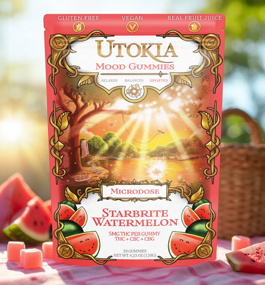 Utokia Microdose Mood Gummies | Watermelon | 2:1:1 THC:CBG:CBC